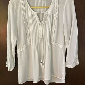 Daniel Rainn White Boho-Chic Tunic Top